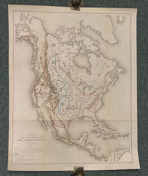 Map Illustrating The Extermination Of The North American Bison WILLIAM TEMPLE HORNADAY