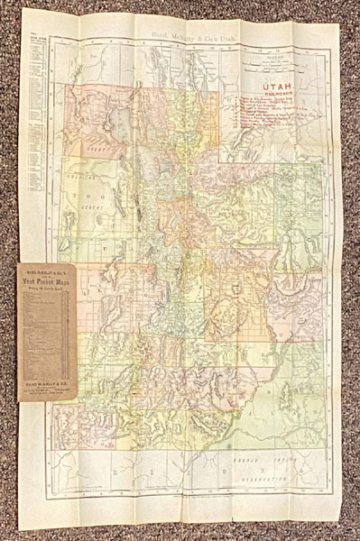 The Rand-Mcnally Vest Pocket Map Of Utah Showing All Counties, Cities Towns, Railways, Lakes, Rivers, Etc. - Population Is Given According To The Latest Official Census Rand Mcnally & Company