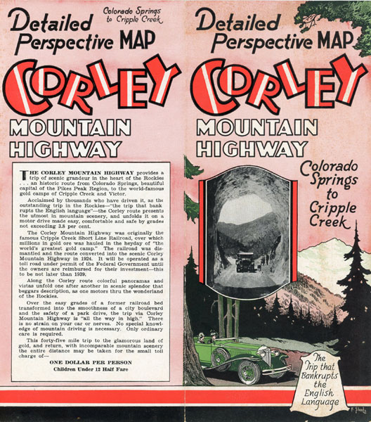 Detailed Perspective Map. Corley Mountain Highway. Colorado Springs To Cripple Creek. The Trip That Bankrupts The English Language Corley Mountain Highway