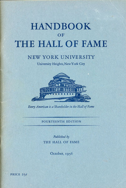 Handbook Of The Hall Of Fame. New York University. University Heights. New York City JOHN FRANKLYN PHILLIPS