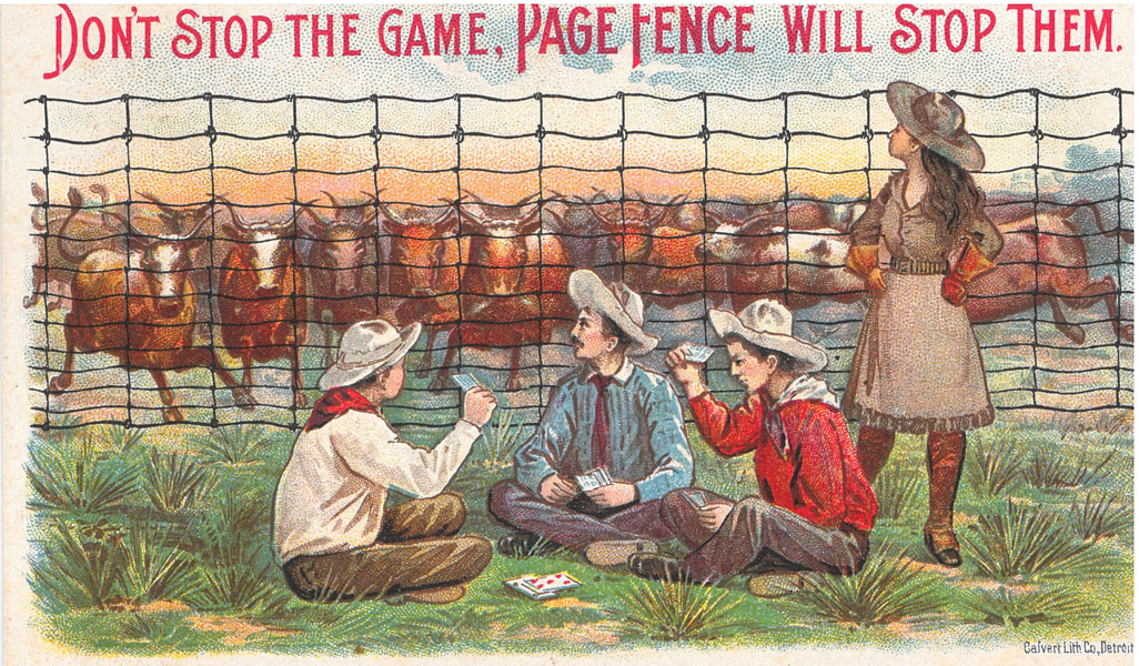 Don't Stop The Game, Page Fence Will Stop Them Page Woven Wire Fence Co., Adrian, Michigan