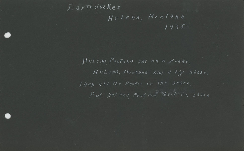 Photograph Album And Descriptive Letter Of The Helena, Montana Earthquake Of 1935 JOSCELYN, ARCHIE [LETTER BY]