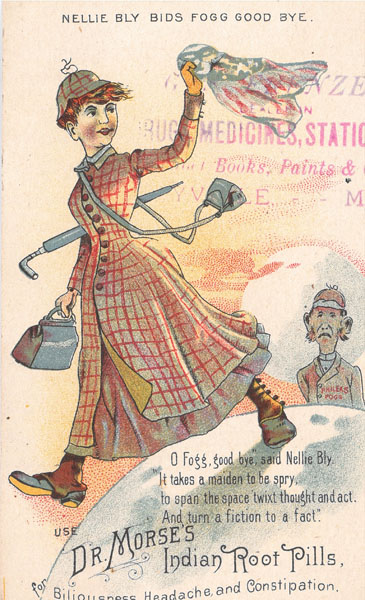 Nellie Bly Bids Fogg Good Bye Dr. Morses'S Indian Root Pills