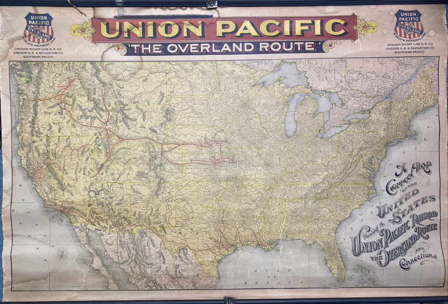 A Correct Map Of The United States Showing The Union Pacific Railroad, The Overland Route  And Connections UNION PACIFIC RAILROAD COMPANY