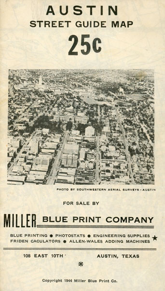 Austin Street Guide Map MILLER BLUE PRINT COMPANY