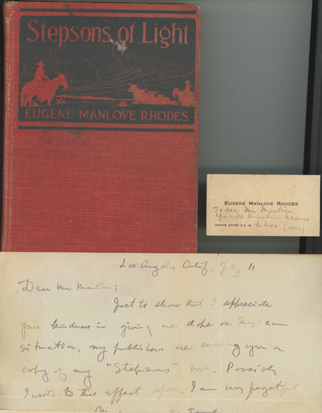 Hand-Written Letter By Author Eugene Manlove Rhodes EUGENE MANLOVE RHODES