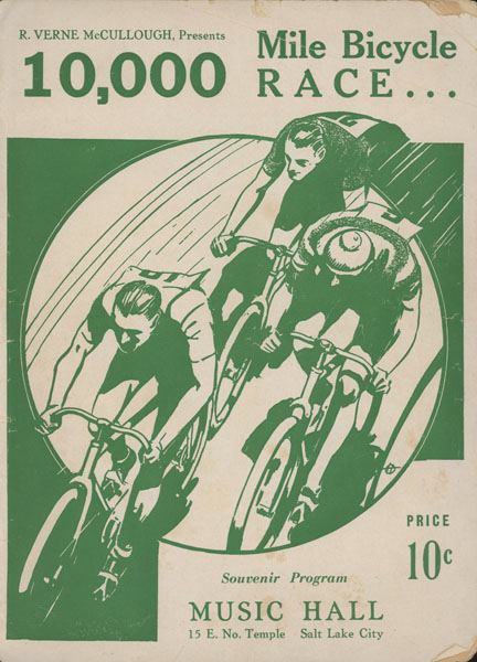 Souvenir Program. R, Verne Mccullough Presents The First International 10,000 Mile Bicycle Race, (Cover Title) MCCULLOUGH, R. VERNE [PROMOTER]