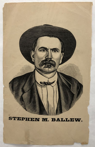 Engraved Portrait Of Stephen M. Ballew 