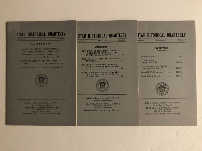 Group Of 3 Issues Of Utah Historical Quarterly 