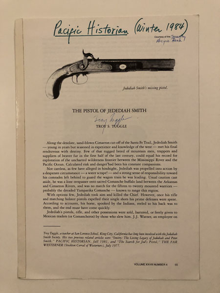 The Pistol Of Jedediah Smith TROY TUGGLE