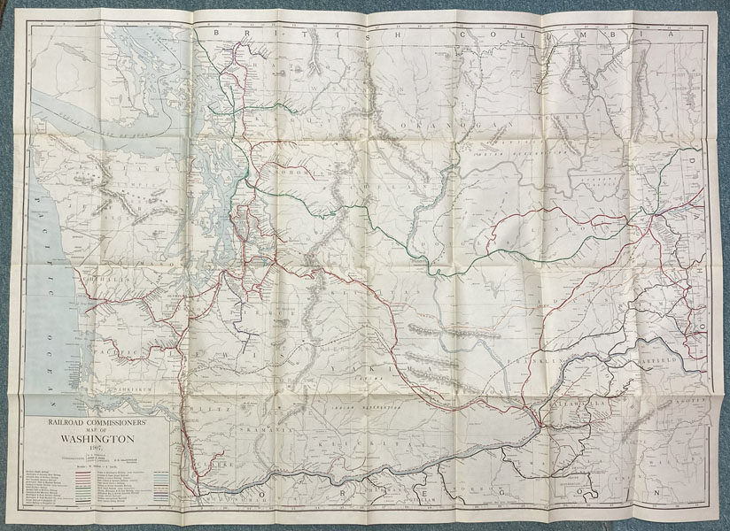 Railroad Commissioners' Map Of Washington 1907. Washington Railroad Commission