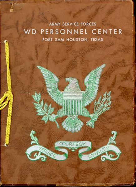 Army Service Forces Wd Personnel Center, Fort Sam Houston, Texas WAR DEPARTMENT PERSONNEL CENTER