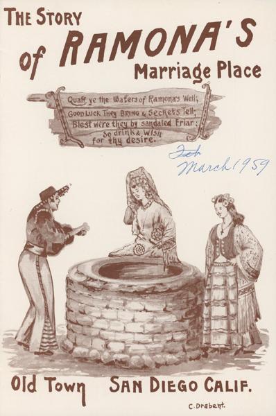 The Story Of Ramona's Marriage Place, Old San Diego, California. UNKNOWN