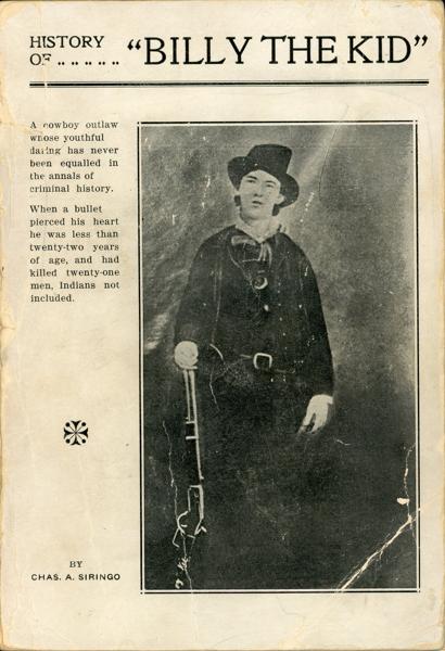 History Of "Billy The Kid" CHAS A SIRINGO