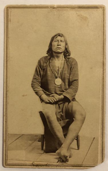 Original Photograph Of Satanta, Hostile Chief Of The Kiowa Tribe. PHOTOGRAPHER UNKNOWN