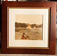 "Plenty Bird In His Sweat Lodge." 28 3/4" X 29 1/2" Matted And Framed Original Huffman Photograph, Hand Colored, Titled, And Signed By Huffman In White Ink On The Surface Of The Photograph After The Coloring Was Completed L. A HUFFMAN