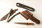 Old Belt, Knife, Knife Scabbard, Pistol Holster With Twenty-Two .44 Caliber Bullets Still In The Gun Belt Outlaw Gear
