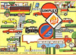 Child's Simplex Play-Board Puzzle - No. 182 - Cars. SIMPLEX