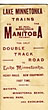 Lake Minnetonka Trains Via The St. Paul, Minneapolis And Manitoba Railway. The Only Double Track Road To Lake Minnetonka. Heavy Rails. New Equipment. Fast Time. Reaching Wayzata, Minnetonka Beach, Spring Park, And Excelsior MINNEAPOLIS AND MANITOBA RAILWAY ST. PAUL