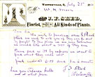 J. F. Sked, Florist, Dealer In All Kinds Of Plants Hand-Written Letter Dated July 23rd, 1881, On Company Stationery J. F. SKED, FLORIST, WESTERVILLE, OHI0