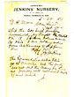 Jenkins' Nurseries, Winona, Columbiana County, Ohio, Hand-Written Letter Dated Mar. 23rd, 1881, On Company Stationery JENKINS' NURSERIES