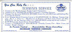 Michigan Terminix Company Ink Blotter MICHIGAN TERMINIX COMPANY
