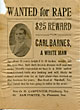 Wanted Broadside Issued By D. H. Carpenter Of Pittsburg, Texas Or Sam Porter Of Mt. Pleasant, Texas For Carl Barnes D. H. AND SAM PORTER CARPENTER