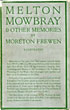 Melton Mowbray And Other Memories. MORETON FREWEN