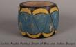 Cochiti Pueblo Painted Wooden Drum Of Blue And Yellow Designs UNKNOWN MAKER - Image 2