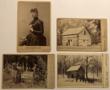 Set Of Four Cabinet Card Photographs Of Abbie Gardner-Sharp, Her Family's Cabin, And Scenes Of The Spirit Lake Massacre In Iowa In 1857.