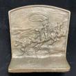 Solid Bronze Bookends - Two Cowboys On Horseback Chasing A Steer UNKNOWN - Image 5