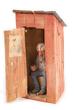 Andy Anderson Wood Carving, "Man In The Outhouse." ANDERSON, ANDY [WOOD CARVER]