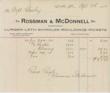 Rossman & Mcdonnell. Billhead …